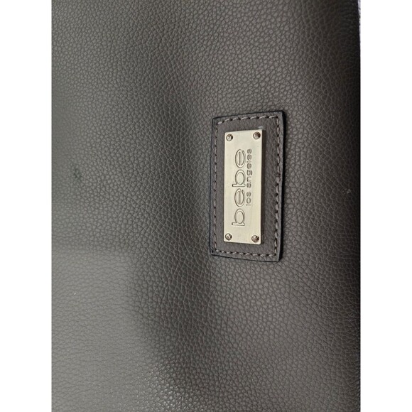 Bebe Los Angeles Tote Bag Faux Leather Black Tote - Picture 3 of 8